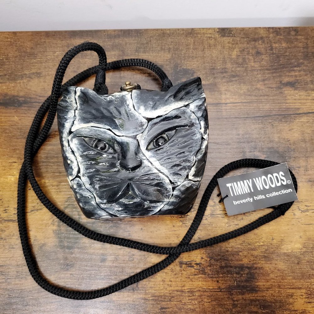 Timmy Woods Black and Silver Cat Bag